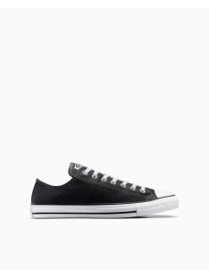 Zapatillas bajas de mujer en negro Converse piel, modelo Chuck Taylor All Star clásico y duradero