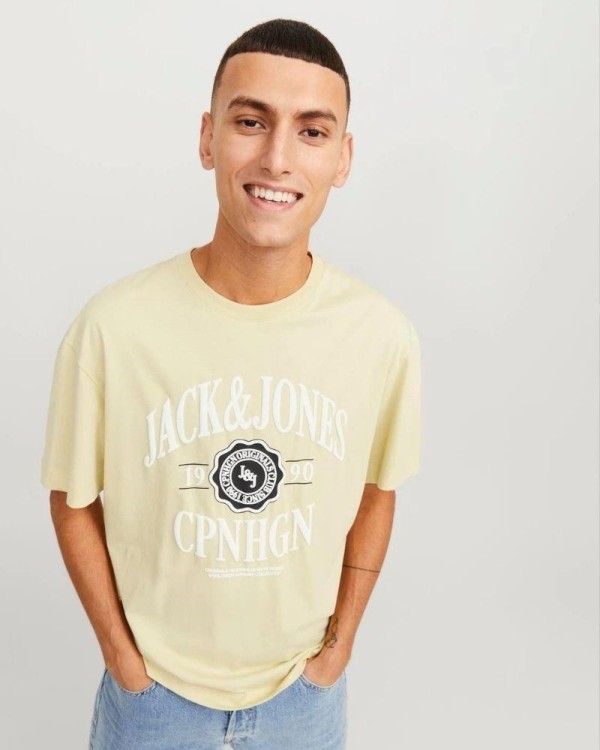  Camisetas Manga corta Hombre JACK AND JONES Amarrillo 12251899 JORLUCCA
