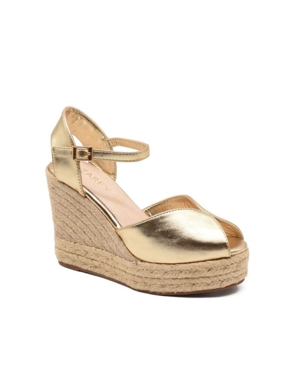  Sandalias Alpargatas Mujer Azarey Oro 494H404M