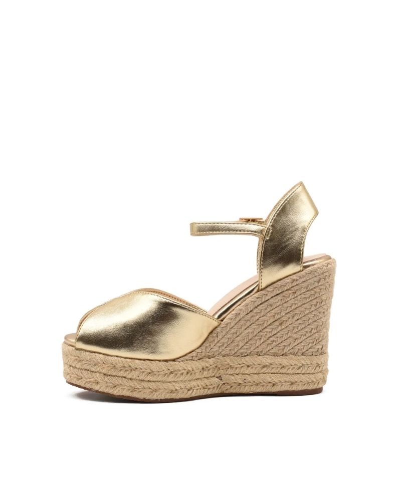  Sandalias Alpargatas Mujer Azarey Oro 494H404M