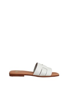 RKS sandalias planas para mujer blancas, frescas y versátiles