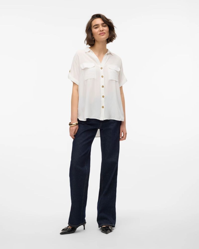 VERO MODA Camisas Manga corta Mujer Blanco 10310139 BUMPY