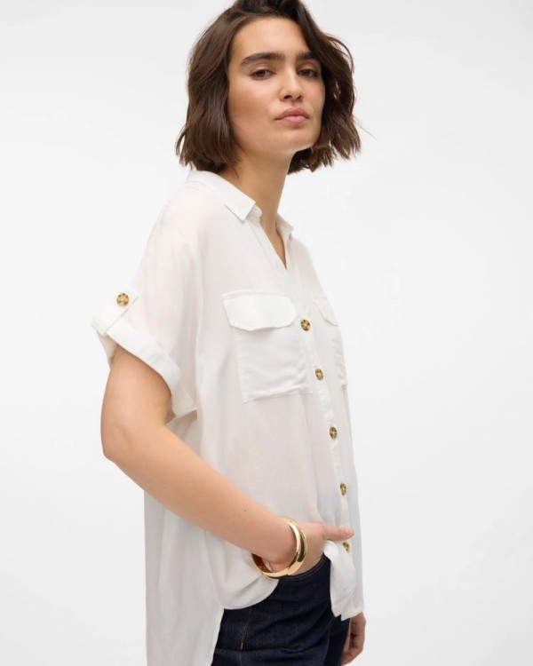 VERO MODA Camisas Manga corta Mujer Blanco 10310139 BUMPY