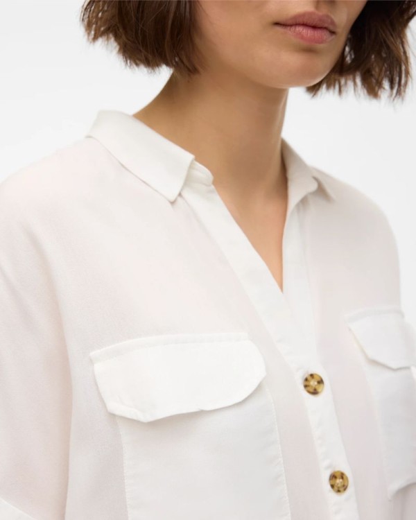 VERO MODA Camisas Manga corta Mujer Blanco 10310139 BUMPY