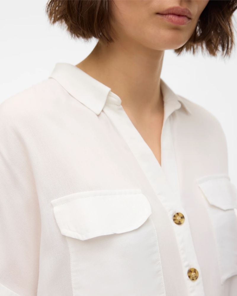 VERO MODA Camisas Manga corta Mujer Blanco 10310139 BUMPY