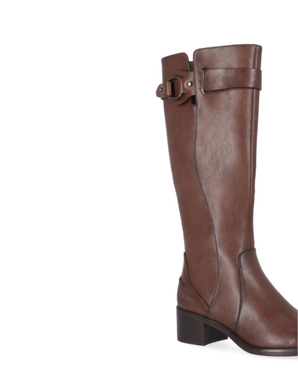 Botas altas femininas Chika castanhas