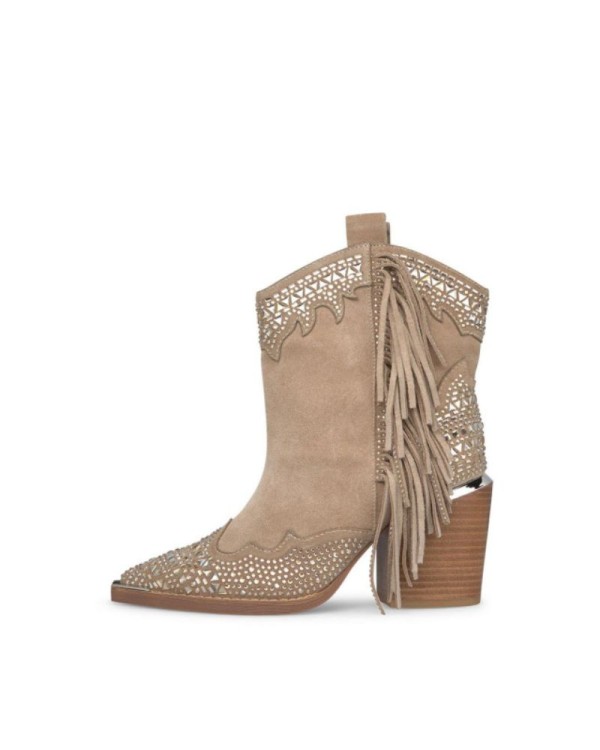 ALMA EN PENA Botines Cowboy Mujer Beige I240510