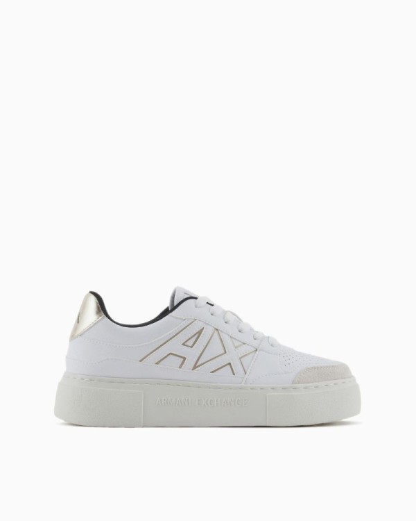 Sneaker blanco para mujer Armani Exchange, diseño moderno y de moda