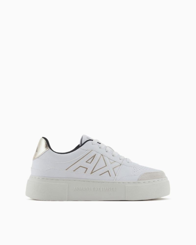 Sneaker blanco para mujer Armani Exchange, diseño moderno y de moda