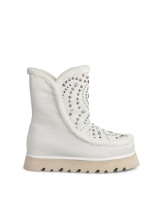 Botas de pele Alma em Pena femininas brancas