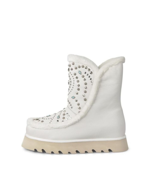 Botas de pele Alma em Pena femininas brancas