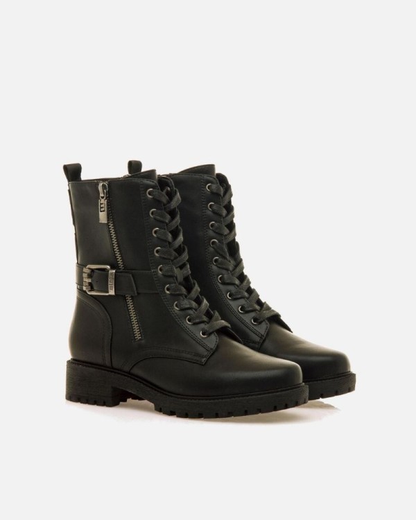 MUSTANG Botines Militares Mujer Negro 50355 CAMPA
