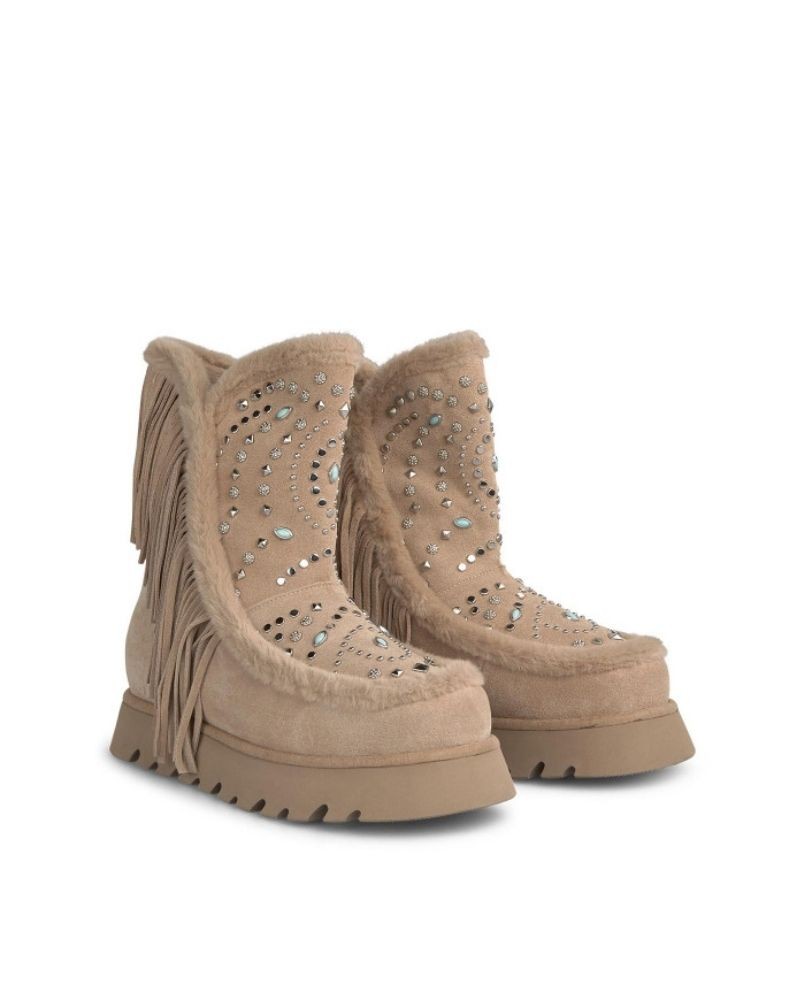 Botas de pelo Alma en Pena mujer beige
