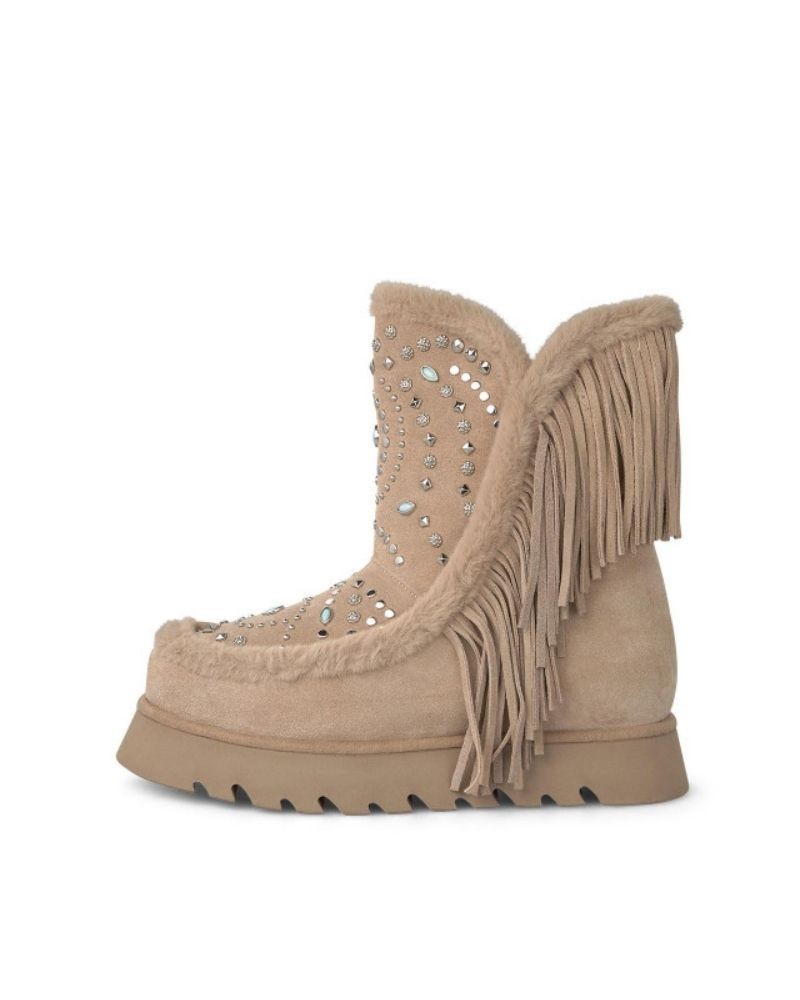 Botas de pelo Alma en Pena mujer beige