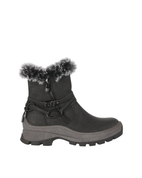 CHIKA 10 Botines De pelo Mujer Negro ESCARCHA 01