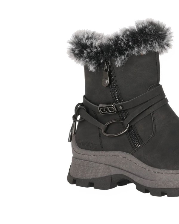 CHIKA 10 Botas de Pele Mulher Preto GLITTER 01