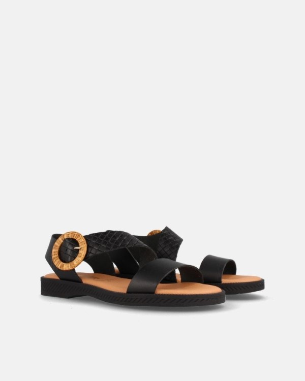 Sandalias Marila mujer negras abiertas MADE IN SPAIN