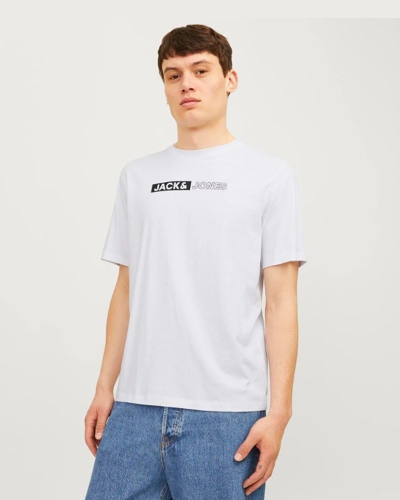 Camisetas Manga corta Hombre JACK AND JONES Blanco 12233999 ECORP