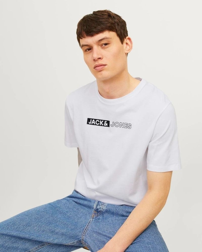 T-shirts Manga curta Homem JACK AND JONES Branco 12233999 ECORP