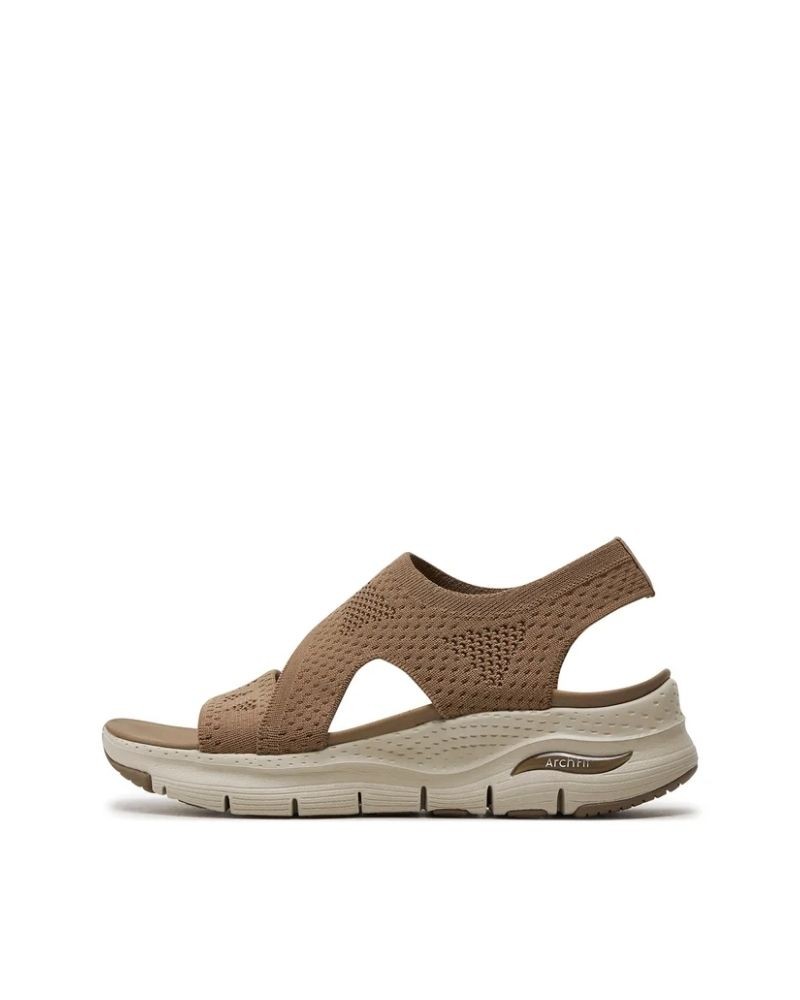  Sandalias Abiertas Fascitis plantar Mujer SKECHERS Marrón 119458 ARCH FIT BRIGHTEST DAY