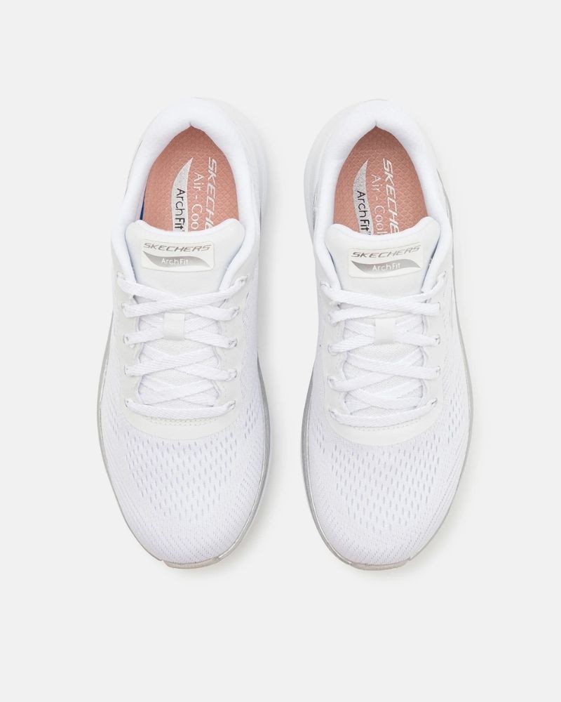  Zapatillas Bajas Fascitis plantar Mujer SKECHERS Blanco 150067 ARCH FIT 2 0 GLOW THE DISTANCE