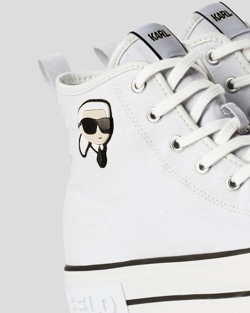 Sapatilhas Altas Mulher Karl Lagerfeld Branco KL60445T KAMPUS MAX