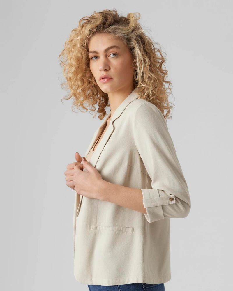 T-shirt manga comprida Mulher VERO MODA Bege 10279700 JESMILO