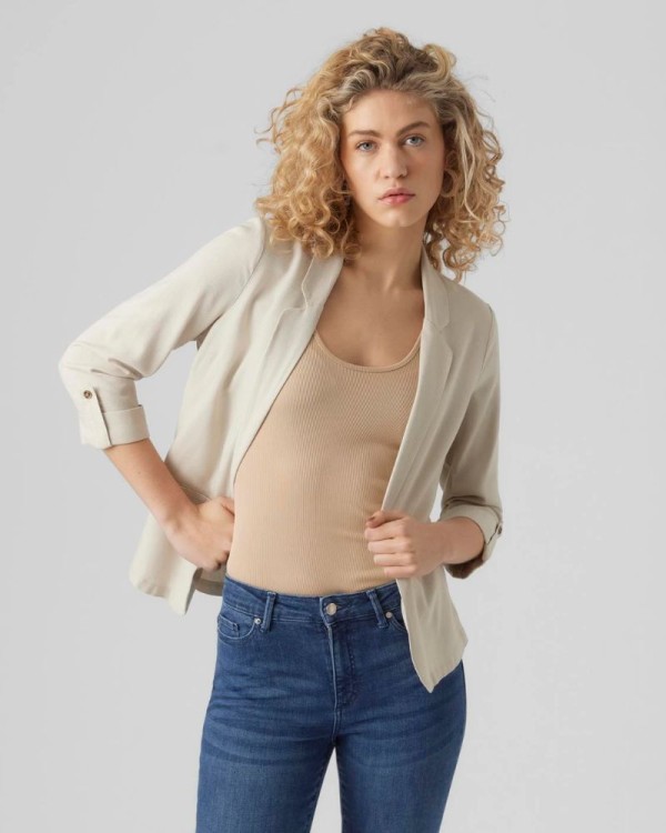 T-shirt manga comprida Mulher VERO MODA Bege 10279700 JESMILO