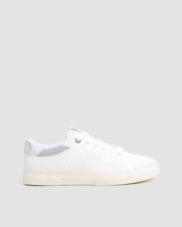  Zapatillas Bajas Mujer PEPE JEANS Blanco PLS31601 KENTON KNIT W