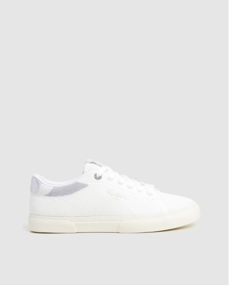 Sapatilhas Baixas Mulher PEPE JEANS Branco PLS31601 KENTON KNIT W