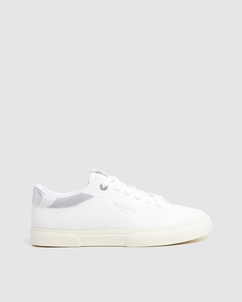  Zapatillas Bajas Mujer PEPE JEANS Blanco PLS31601 KENTON KNIT W