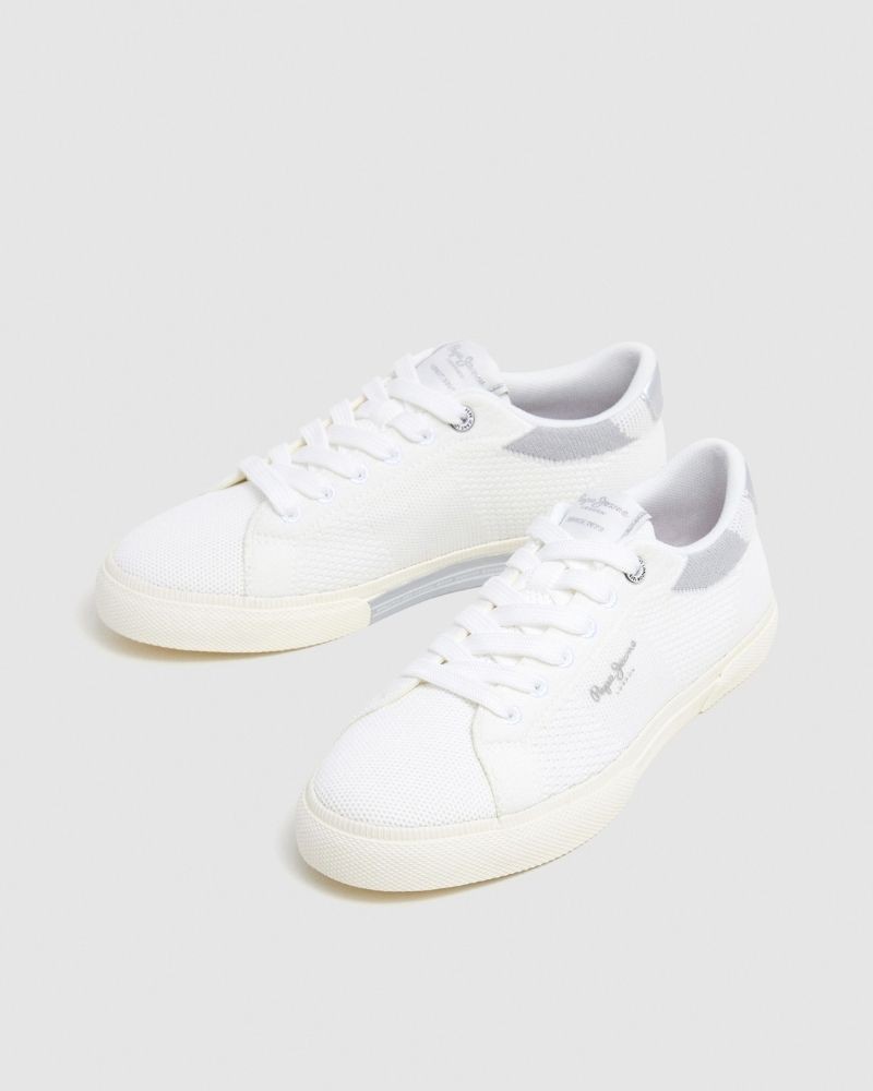  Zapatillas Bajas Mujer PEPE JEANS Blanco PLS31601 KENTON KNIT W
