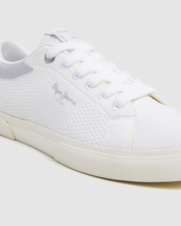  Zapatillas Bajas Mujer PEPE JEANS Blanco PLS31601 KENTON KNIT W