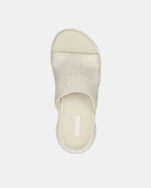  Sandalias Chancletas Mujer SKECHERS Nude 141425 GO WALK FLEX ELATION