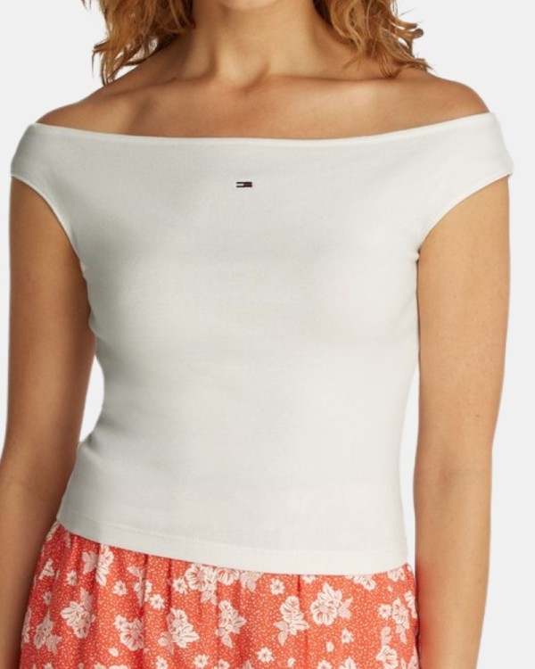 T-shirts Manga curta Mulher TOMMY HILFIGER Branco DW0DW20234
