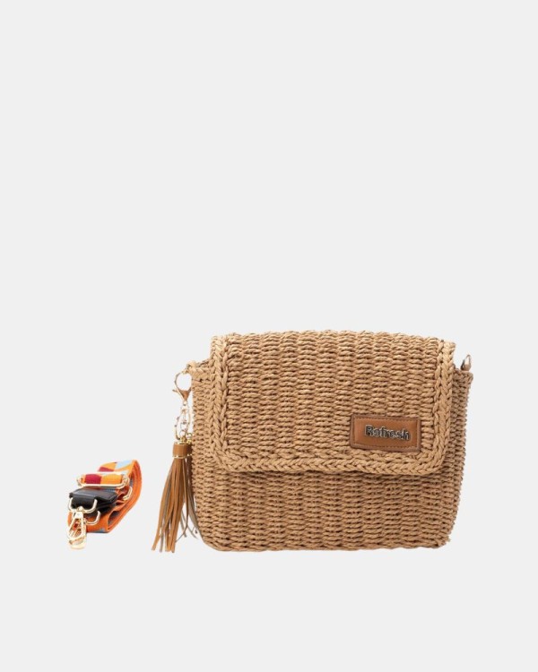  Bolsos Bandoleras Rafia Mujer REFRESH Taupe 183306