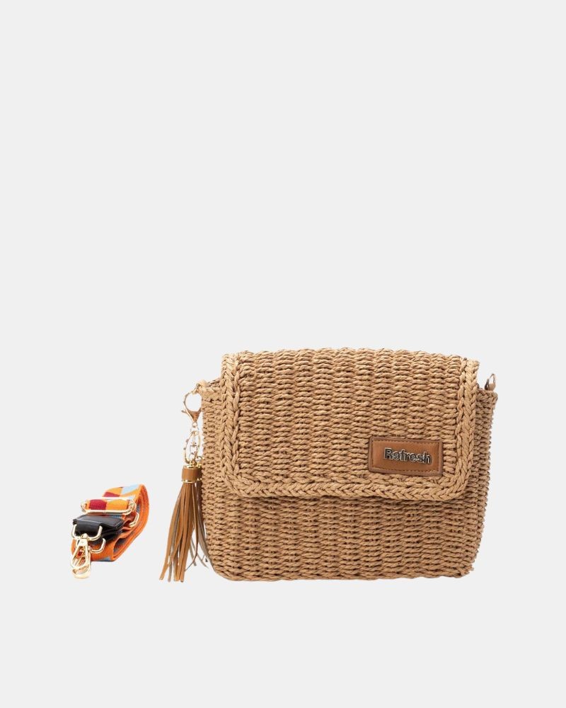  Bolsos Bandoleras Rafia Mujer REFRESH Taupe 183306