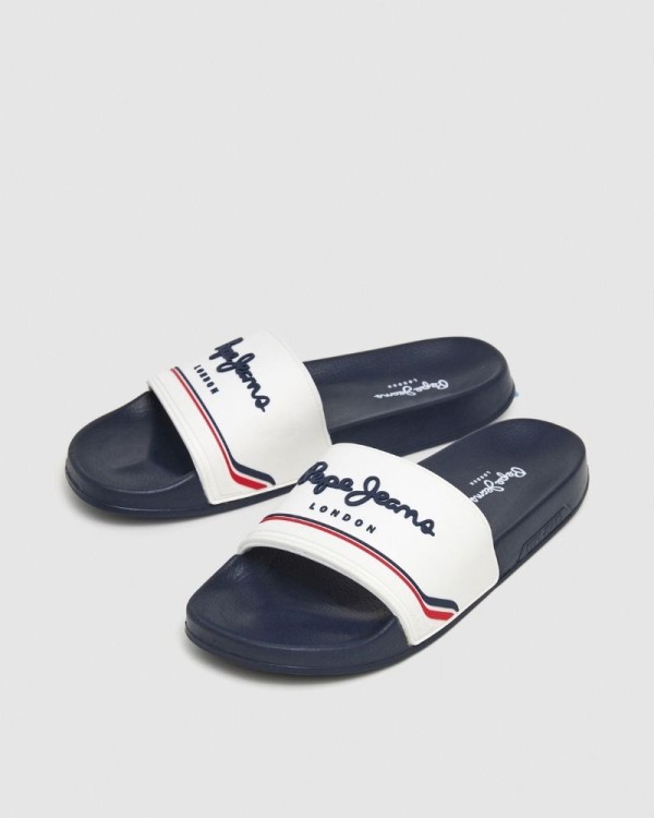 Sandálias Chinelos Homem PEPE JEANS Branco PMS70160 SLIDER ORIGIN M