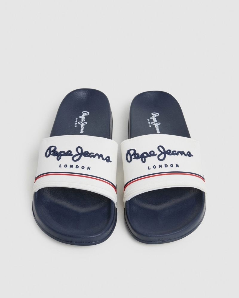 Sandálias Chinelos Homem PEPE JEANS Branco PMS70160 SLIDER ORIGIN M