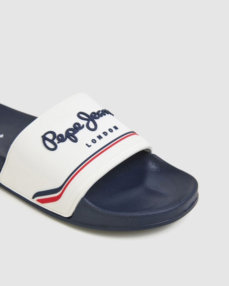  Sandalias Chancletas Hombre PEPE JEANS Blanco PMS70160 SLIDER ORIGIN M