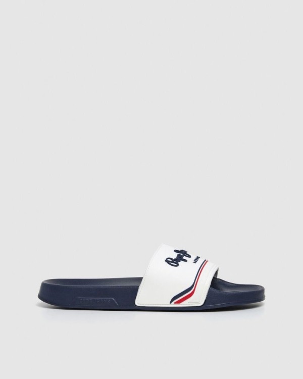  Sandalias Chancletas Hombre PEPE JEANS Blanco PMS70160 SLIDER ORIGIN M