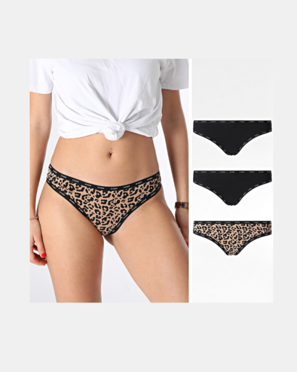 Roupa Interior Parte de Baixo Mulher GUESS Preto O4GG24 K6YW1 PRINTED BASIC THONG