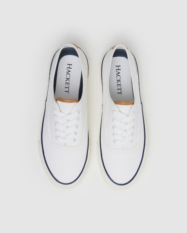 Sapatilhas Baixas Homem HACKETT Branco HMS21480 BLAKE SMART