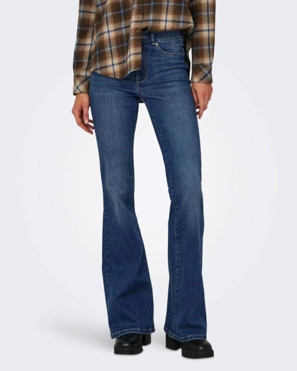 Calças Mulher ONLY Azul 15318462 ONLROSE HW RETRO FLARED