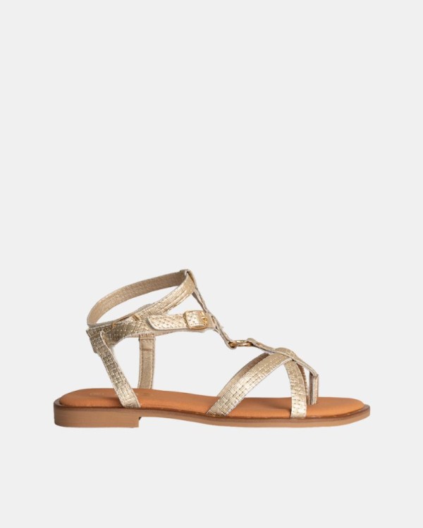  Sandalias Abiertas Mujer RKS Oro 122492