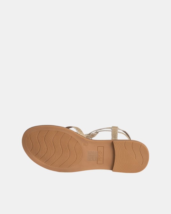  Sandalias Abiertas Mujer RKS Oro 122492