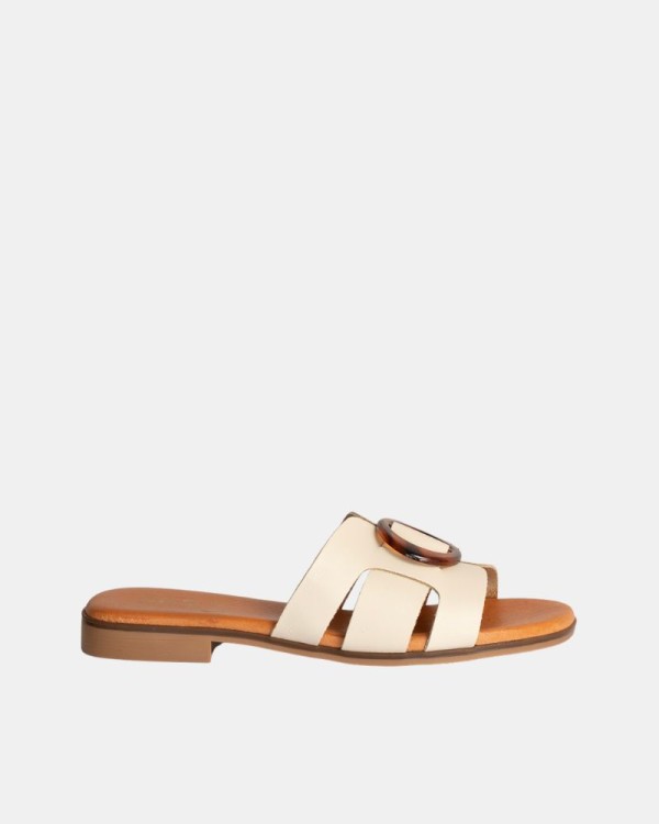  Sandalias Abiertas Mujer RKS Beige 3064