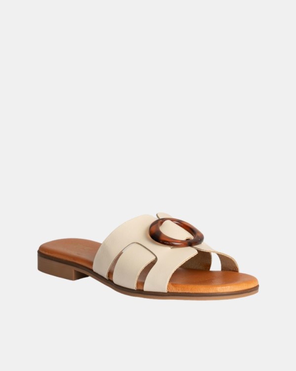  Sandalias Abiertas Mujer RKS Beige 3064