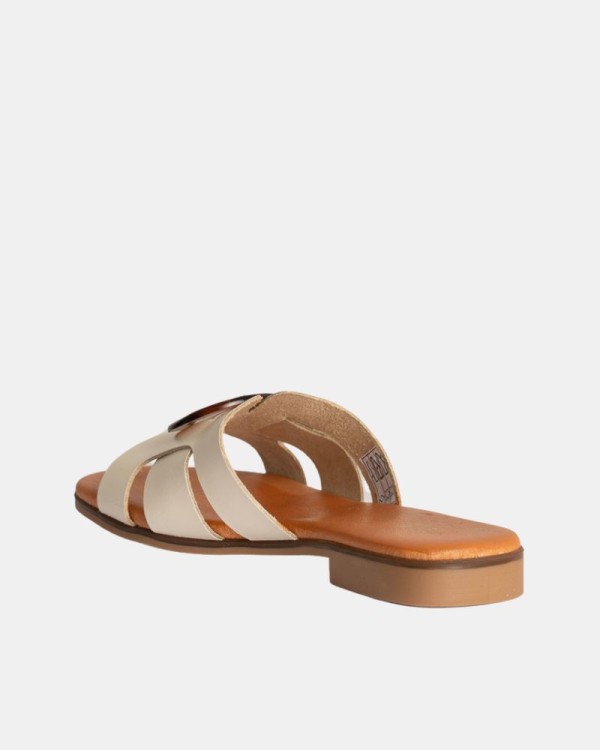  Sandalias Abiertas Mujer RKS Beige 3064