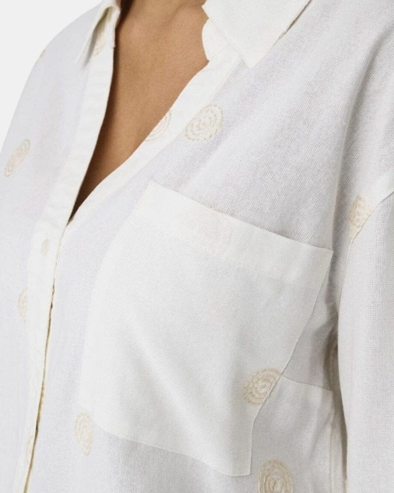 Camisas Manga Comprida Mulher ONLY Branco 15338802 CARO